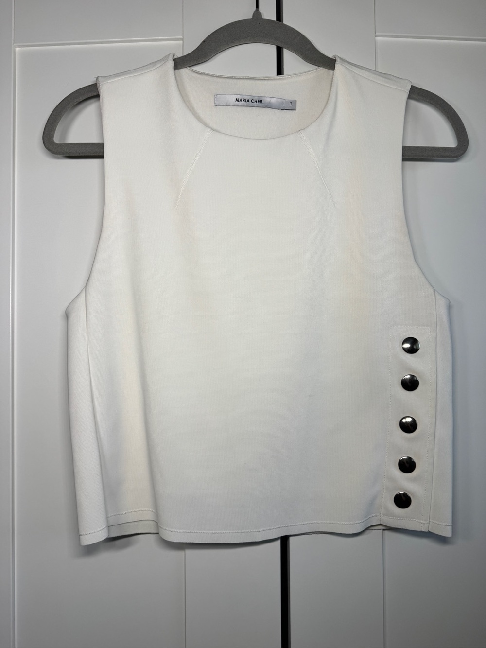 Maria Cher Sleeveless Top with Buttons Size Large